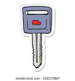 sticker of a cartoon car key