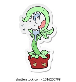 sticker of a cartoon carnivorous plant