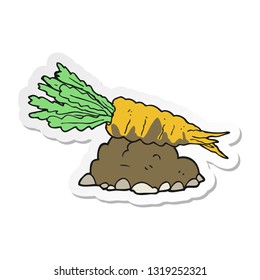 sticker of a cartoon carrot