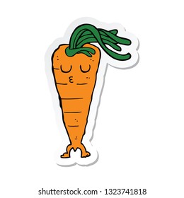 sticker of a cartoon carrot