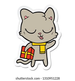 sticker of a cartoon cat