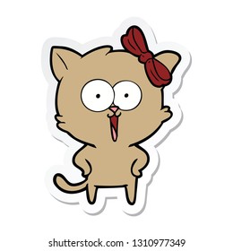 pegatina de un gato de dibujos animados