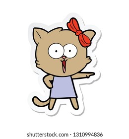 sticker of a cartoon cat