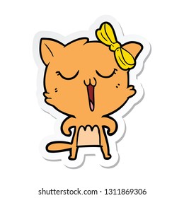 pegatina de un gato de dibujos animados