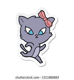 sticker of a cartoon cat