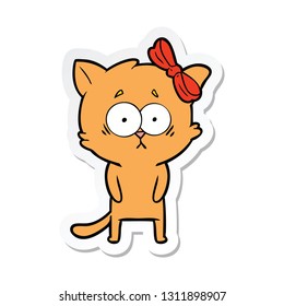 sticker of a cartoon cat