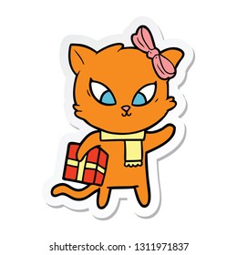 sticker of a cartoon cat