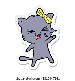 sticker of a cartoon cat
