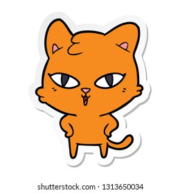 sticker of a cartoon cat
