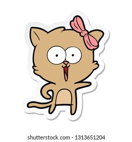 pegatina de un gato de dibujos animados
