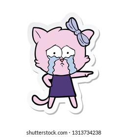 pegatina de un gato de dibujos animados