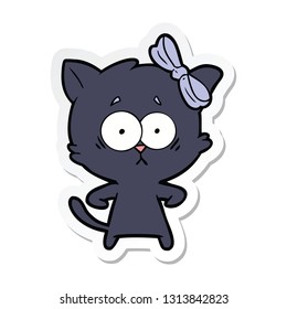 sticker of a cartoon cat