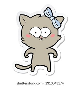 adesivo de um gato de desenho animado