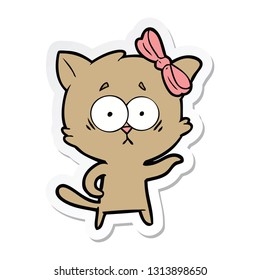 pegatina de un gato de dibujos animados