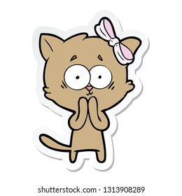 pegatina de un gato de dibujos animados