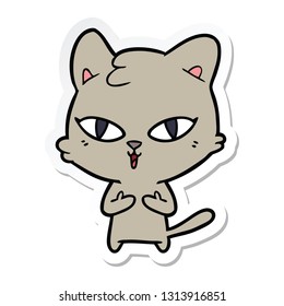 pegatina de un gato de dibujos animados