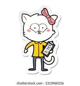 sticker of a cartoon cat