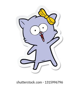 pegatina de un gato de dibujos animados