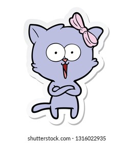 sticker of a cartoon cat