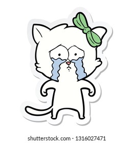 pegatina de un gato de dibujos animados