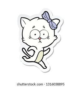 pegatina de un gato de dibujos animados