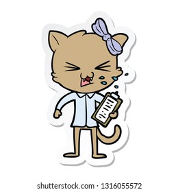 sticker of a cartoon cat