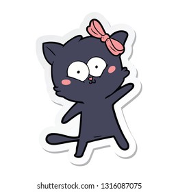 sticker of a cartoon cat