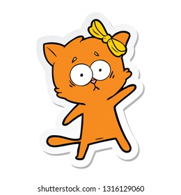 sticker of a cartoon cat