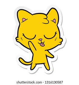 sticker of a cartoon cat