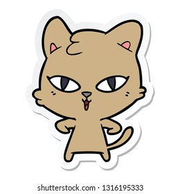 sticker of a cartoon cat