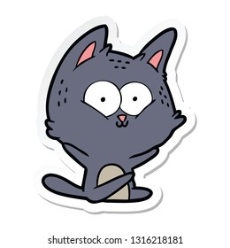 sticker of a cartoon cat