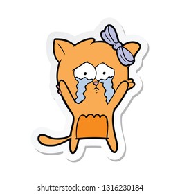 sticker of a cartoon cat