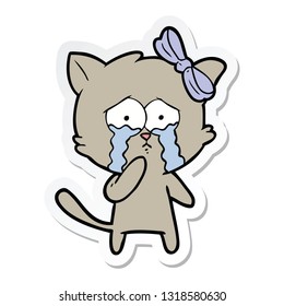 pegatina de un gato de dibujos animados