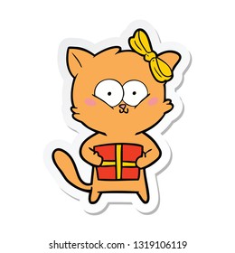 sticker of a cartoon cat