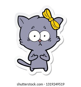 sticker of a cartoon cat