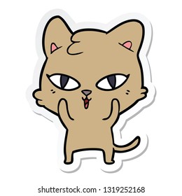 sticker of a cartoon cat