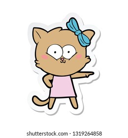 pegatina de un gato de dibujos animados