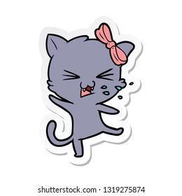 sticker of a cartoon cat