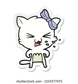 sticker of a cartoon cat