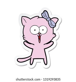 sticker of a cartoon cat