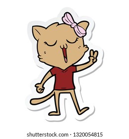 sticker of a cartoon cat