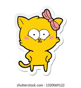sticker of a cartoon cat