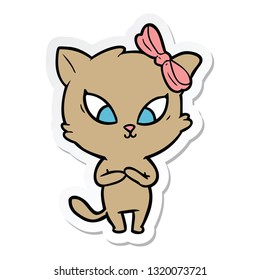 pegatina de un gato de dibujos animados