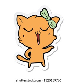pegatina de un gato de dibujos animados