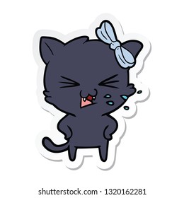 sticker of a cartoon cat