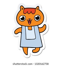 adesivo de um gato de desenho animado