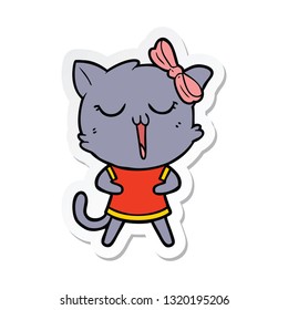 sticker of a cartoon cat