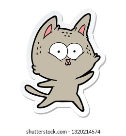 sticker of a cartoon cat