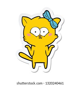 sticker of a cartoon cat