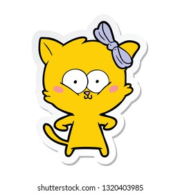 sticker of a cartoon cat